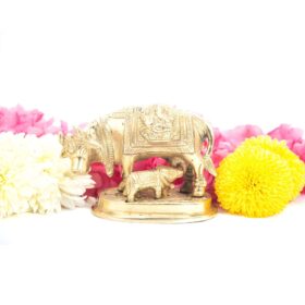 Komatha Cow with Calf Statue Brass