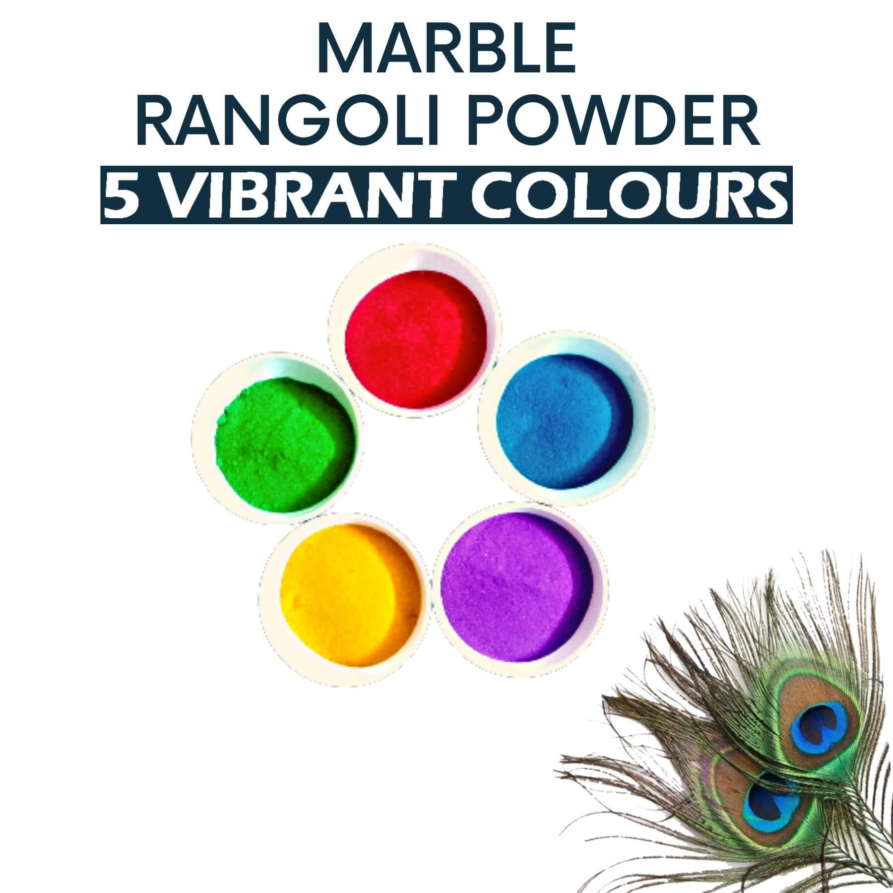 Marble Rangoli Powder - 10 Vibrant Colours(Each 200g) - 2Kg Pack + Shipping  Free - Aalayam Selveer