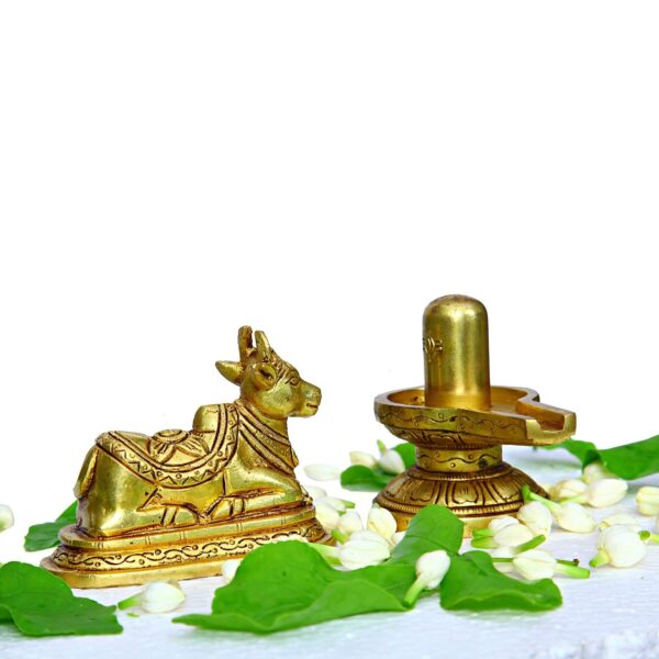 Brass Sivalingam With Nandi