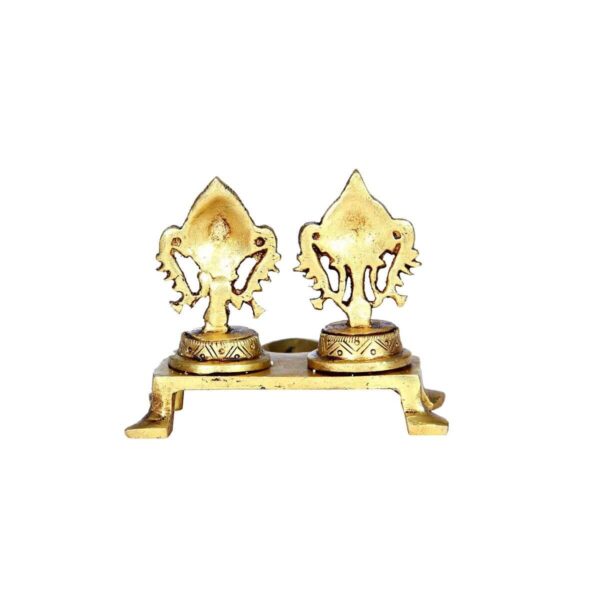 Shankh Chakra Namah Design Brass Diya
