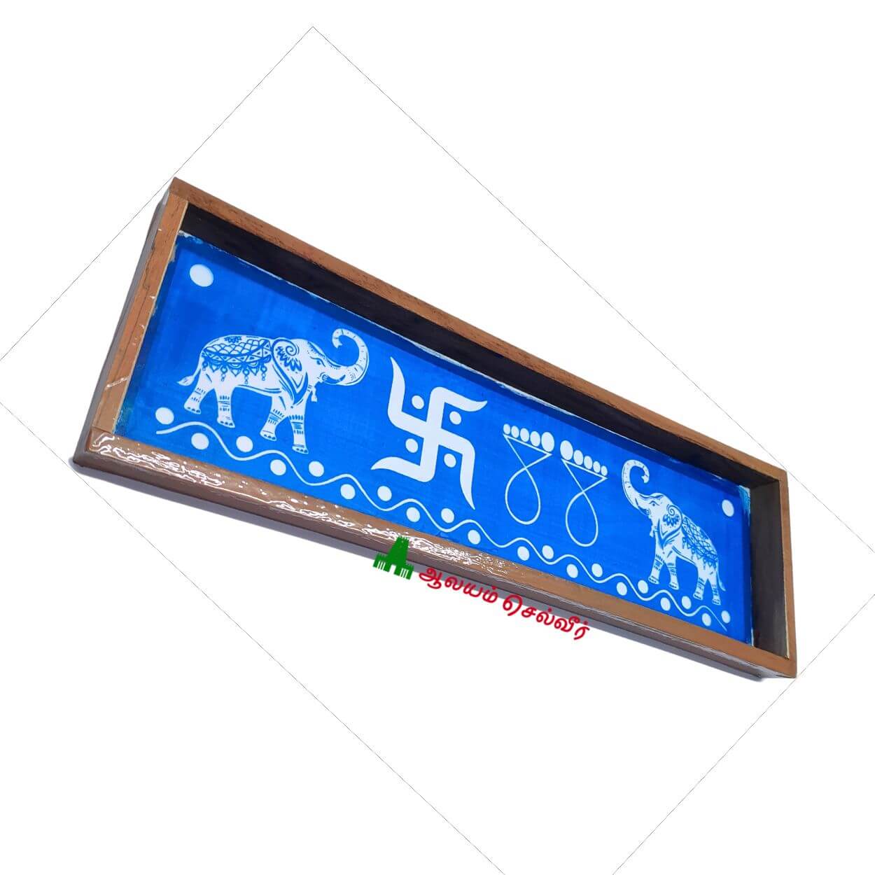 Elephant Border With Lakshmi Padam Swastik Rangoli Stencil