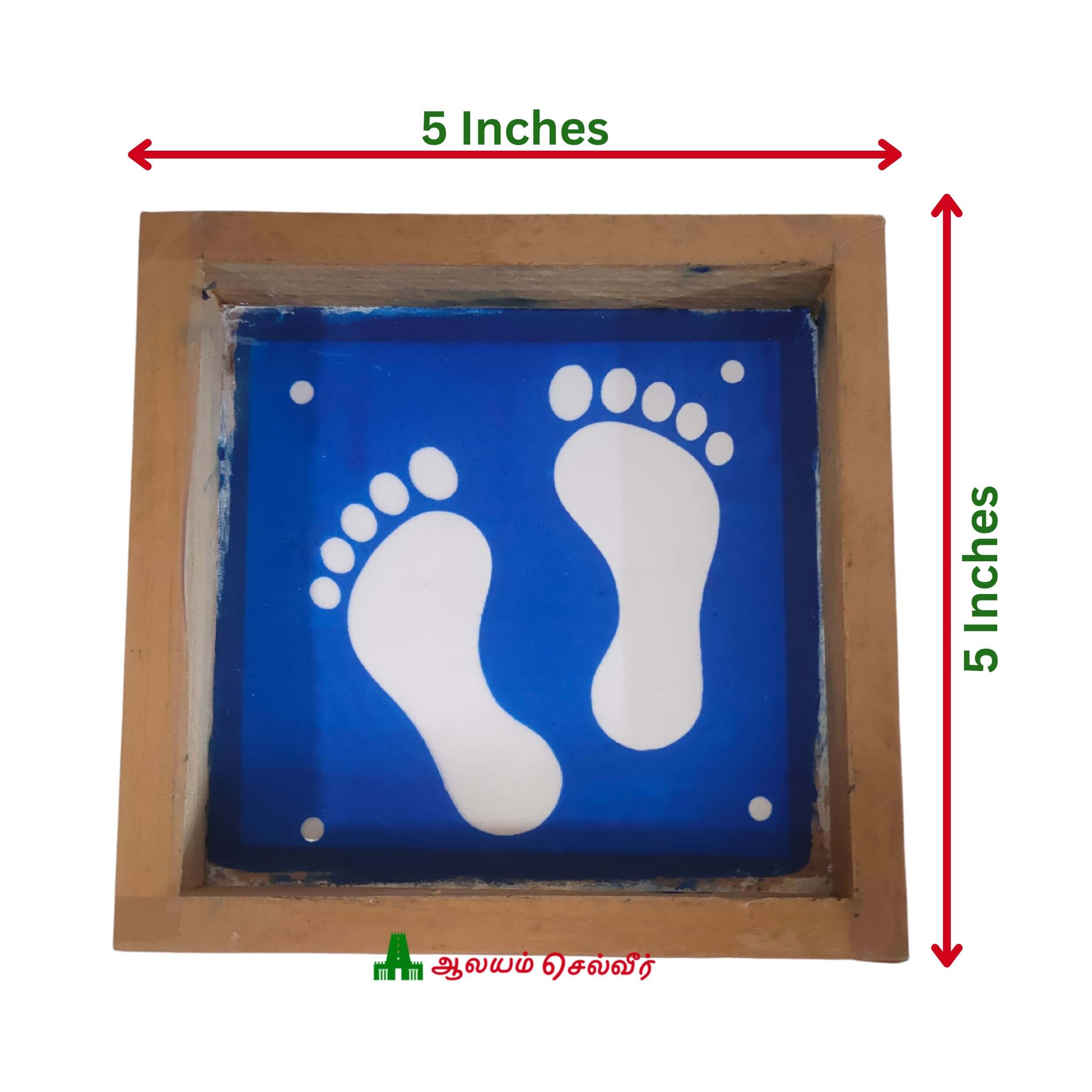 Lakshmi Padam Rangoli Stencil Wooden 5x5 Inches - Image 4