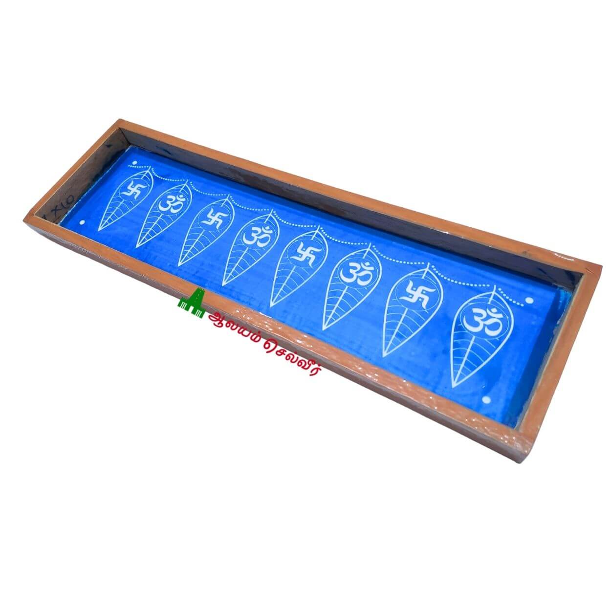 Mango Leaf Toran Rangoli Stencil Wooden 17x5 Inches - Aalayam Selveer