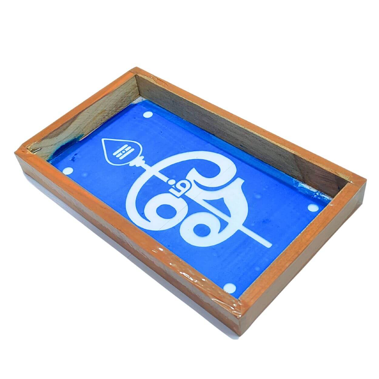 Om With Vel Rangoli Stencil Wooden 9x5 Inches