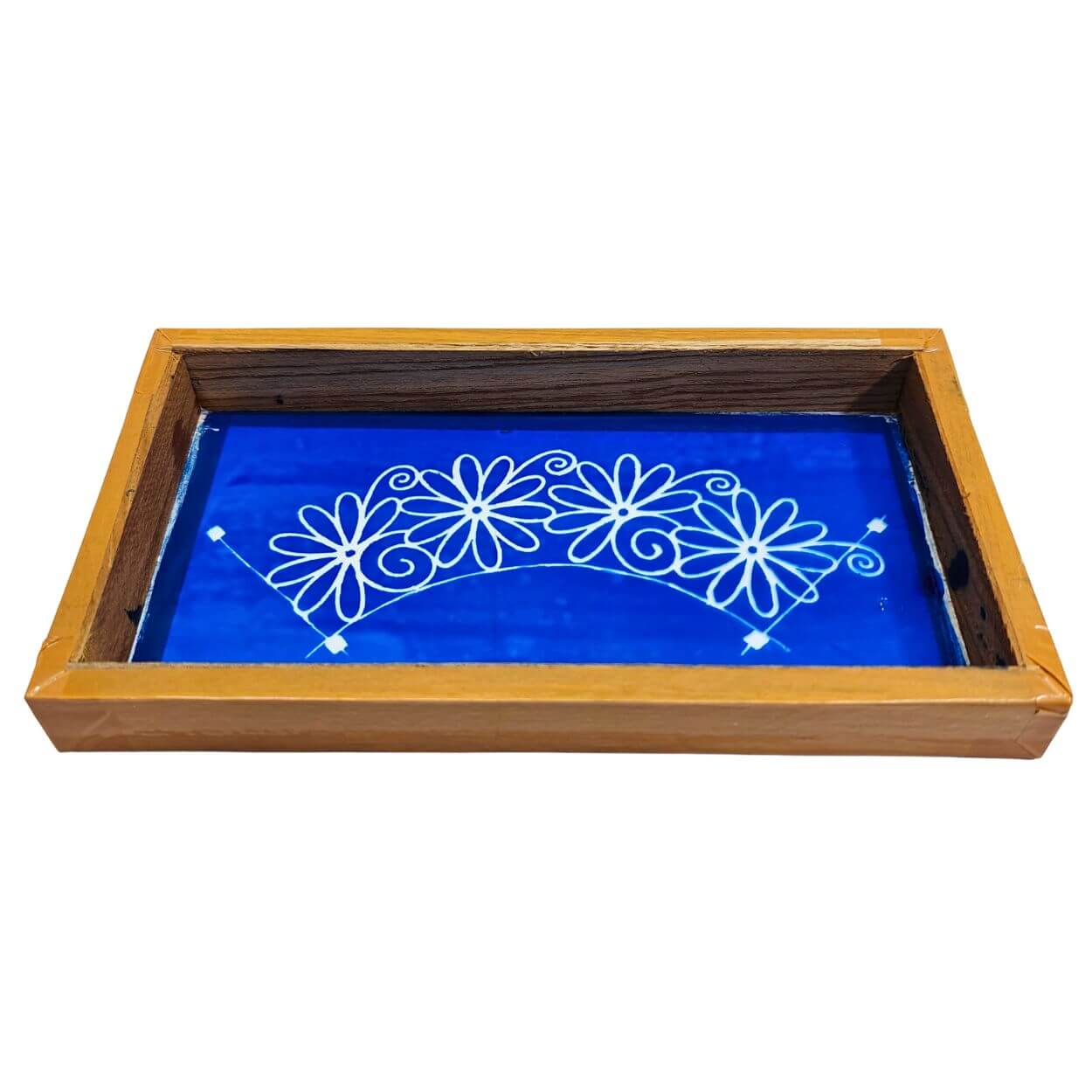 Semi Curved Flower Design Rangoli Stencils Wooden