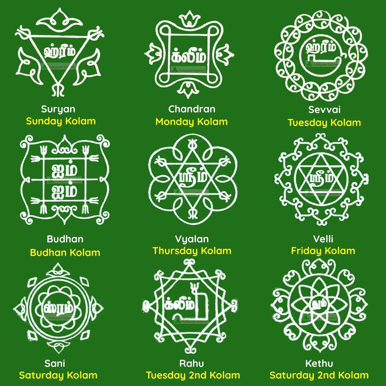Weekdays Muggulu Designs Rangoli Stencil Combo