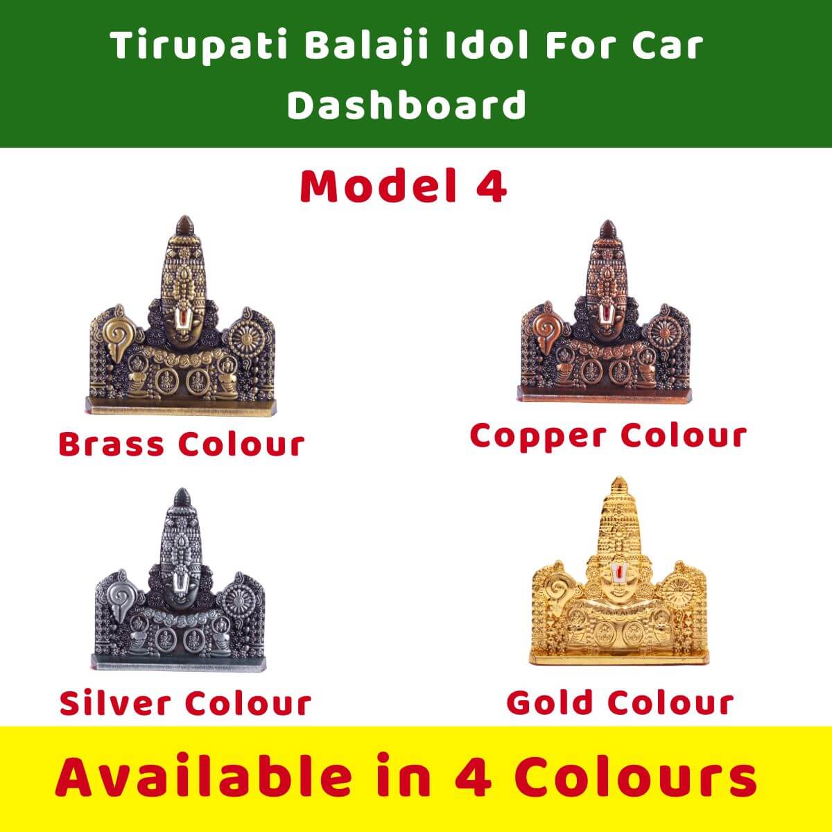 Lord Venkateswara Idol For Car Dashboard M4 All Variant AS