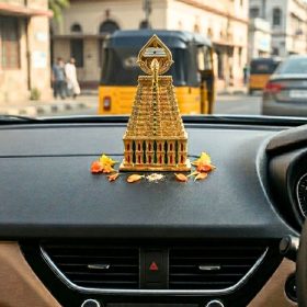 Tiruchendur Gopuram for Car Dashboard Gold