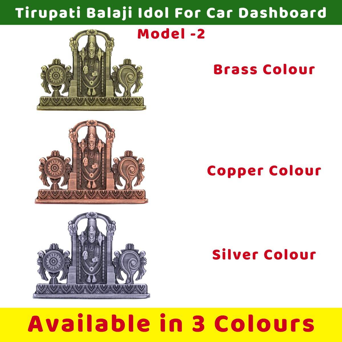 Tirupati Balaji Murti For Car Dashboard All Variant ASN
