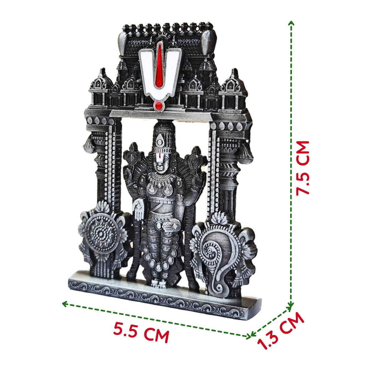 Venkateswara Idol For Car Dashboard M3 Silver