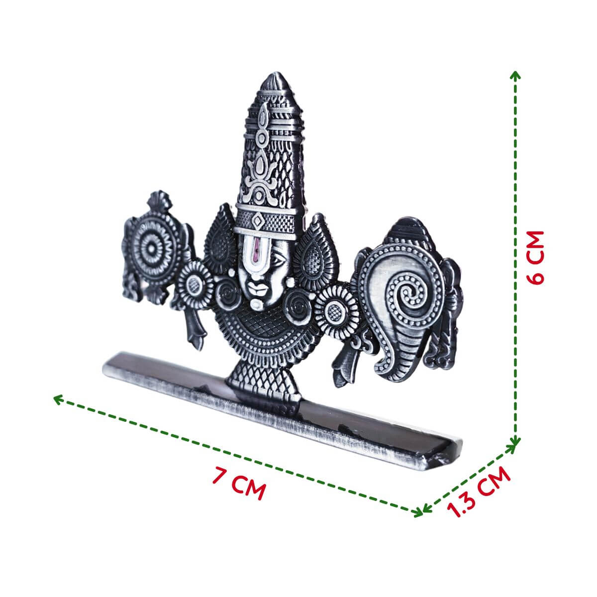 Venkateswara Idol For Car Dashboard M5 Silver