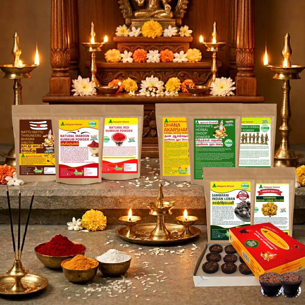Aalayam Selveer Herbal Pooja Items