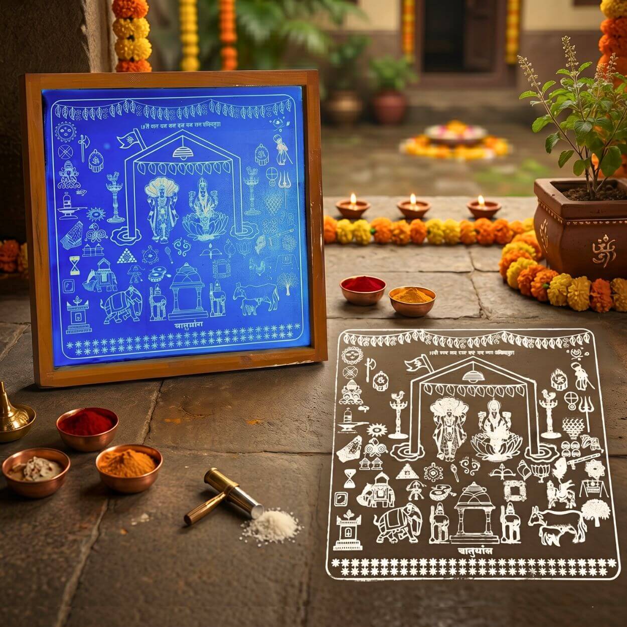 Chaturmas Rangoli Stencils 10x10 AS