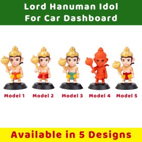 Lord Hanuman Idol for Car Dashboard Red With Orange All 5 Variant AS