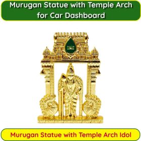 Murugan Statue with Temple Arch Idol Gold