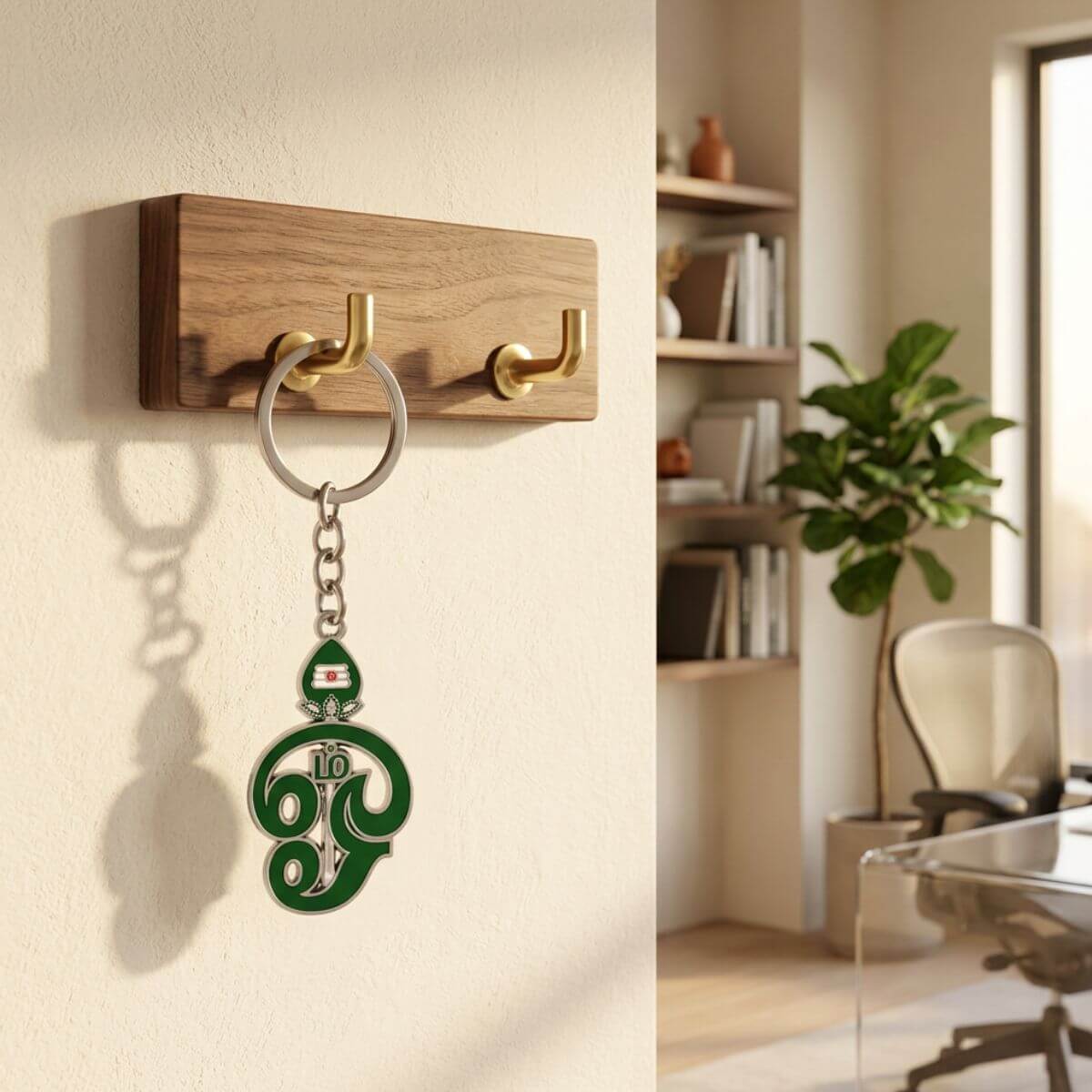 Om Tamil For Keychain Green
