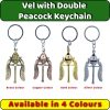 Kartikeya Vel with Peacock and Seval Key Chain AS