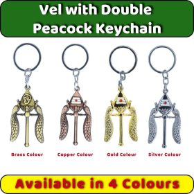 Kartikeya Vel with Peacock and Seval Key Chain AS