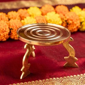 Round Brass Chowki for God D2,3In
