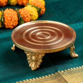 Round Pooja Kamatchi Diya Stool D1,4.5In