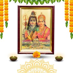 Shiva Parvati Gold Foil Photo Frame