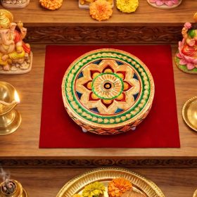 Traditional Gold Meenakari Bajot Round 4.5